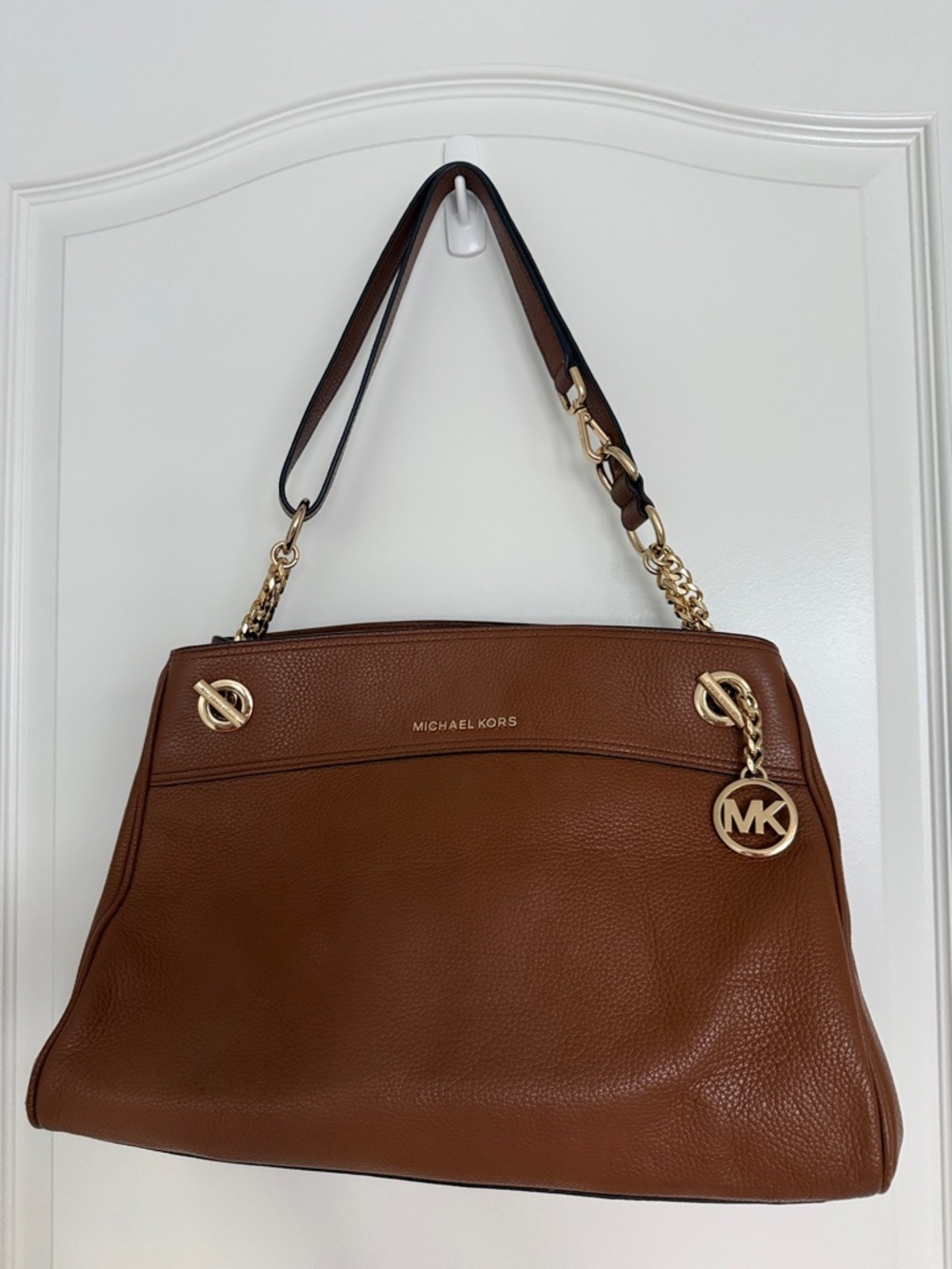 Michael Kors Jet Set Chain Legacy Shoulder Bag Chestnut Brown Pebbled Leather - Picture 2 of 16